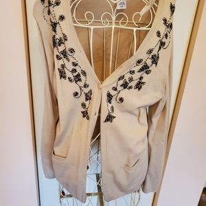 Jones New York, beaded cardigan M
